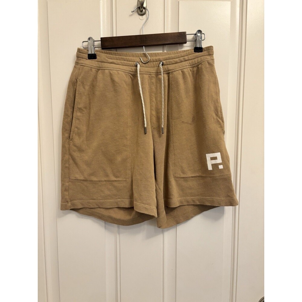 VUORI Mens fleece tan Drawstring Workout lounge Short sz 30